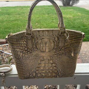 Brahmin Duxbury in Stardust a Beautiful Gold/Champagne Color Crocodile E…